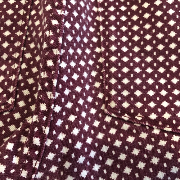 J. Crew Stretch Skinny Geometric Print Jeans Wine - Picture 8 of 8